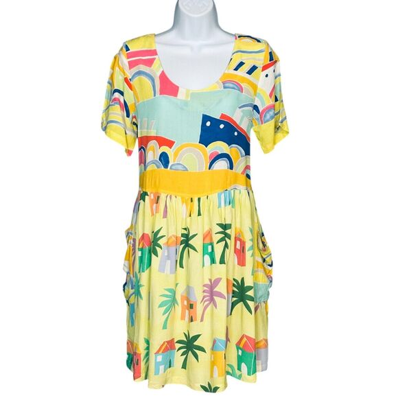 Jams World Dresses & Skirts - Vintage Jams World Short Sleeve Dress Port/Resort Tropical Vacation Size Small